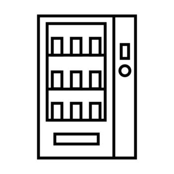 Vending machine outline icon for graphic design, logo, web site, social media, mobile app, ui illustration vector