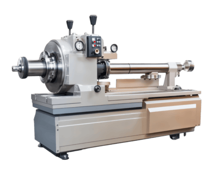 High precision industrial lathe machine for metalworking and machining. This equipment features advanced controls and robust design for efficient operation and accuracy png
