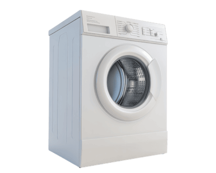 bianca lavaggio macchina con davanti Caricamento in corso design è isolato trasparenza sfondo, in mostra suo moderno e elegante aspetto esteriore. controllo pannello Caratteristiche vario impostazioni per efficiente lavanderia cura png