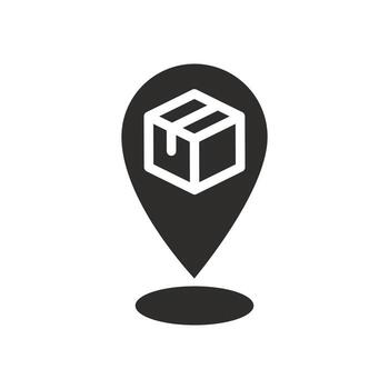 icon of receive order in pick up and collection point, click and collect, delivery services, e-commerce flat illustration vector