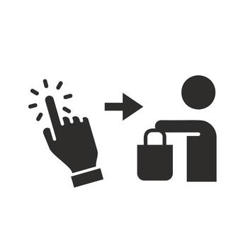 receive order in pick up point contact, click and collect order, icon, delivery collection free, e-commerce concept flat illustration eps 10 vector