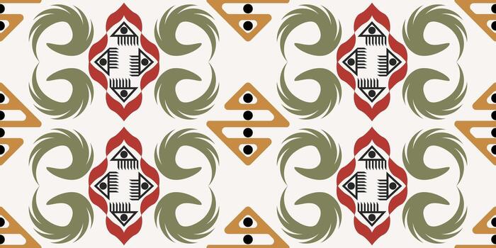 Abstract geometric motif with bold symmetrical repeat, Symbolic modern elements for artistic surface applications. vector