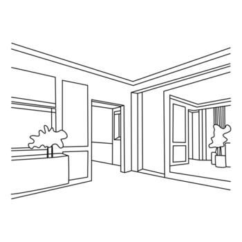 Boho Spaces Home Decor in Sketch Form vector