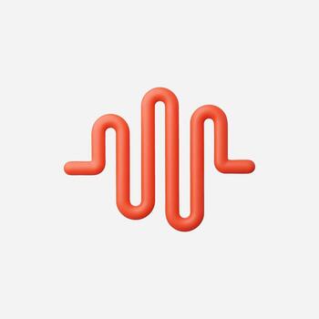 un moderno resumen representación de sonido olas en vibrante rojo. vector