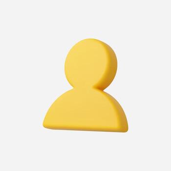 A simple 3D yellow avatar icon on a clean background. vector
