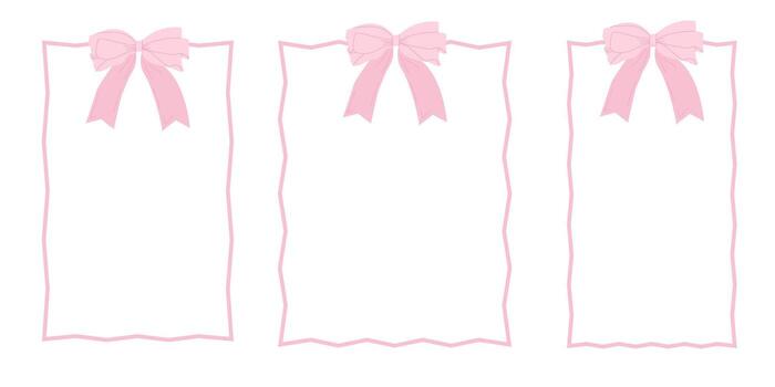 a set of simple flat-style frames with a bow. Design of cards and invitations. Romantic decor vector