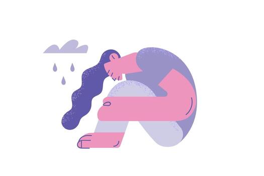 Grief, Depression, sadness concept. vector