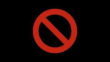Red Prohibition Icon Animation. 4 Styles of Line Thickness. Warning Symbol with Alpha Channel on Transparent Background for UI, Alert, Sign, Banner, Interface, Infographic, App, Web, Loop video