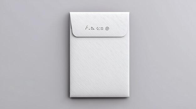Minimalistic white envelope on a smooth surface with subtle texture and no visible markings photo