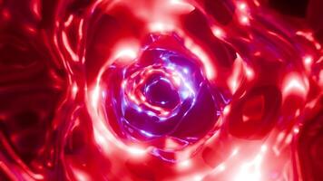 Novo vermelho com azul flor espaço túnel vj ciclo fundo video