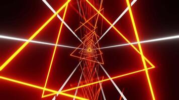 laranja com branco vj ciclo fundo com rodado triângulos e espelhado chão video