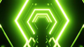 hexágono luz verde túnel vj ciclo fundo video