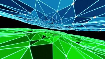 dançando estrelas com verde e azul cores vj ciclo animação video