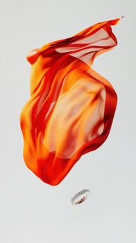 A ring floating in the air with a red cloth photo