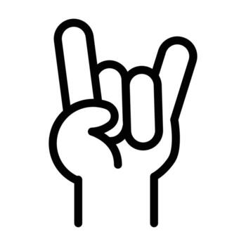 rising hand outline icon symbol of rock music design good for web or mobile app vector