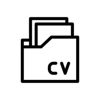 cv folder outline icon design good for web or mobile app vector
