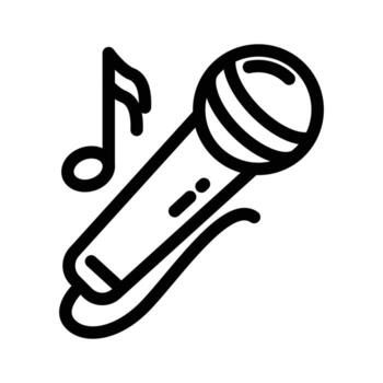 microphone outline icon design good for web or mobile app vector