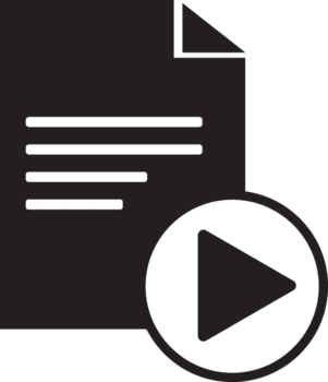 zwart het dossier met Speel knop icoon png