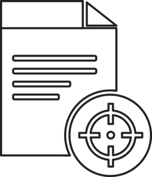 esboço documento ícone com uma alvo em isto png