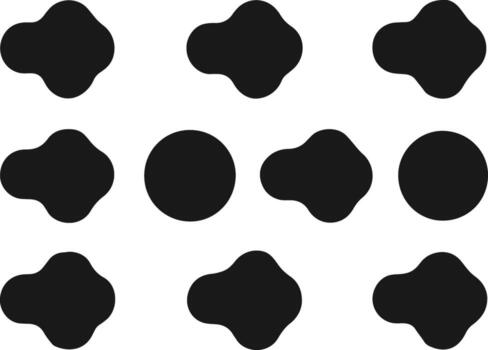 a set of black and white dots with different shapes vector