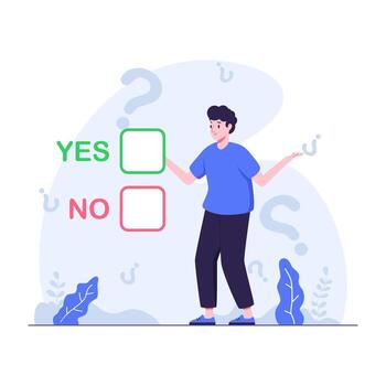 Man Struggling with Choices vector