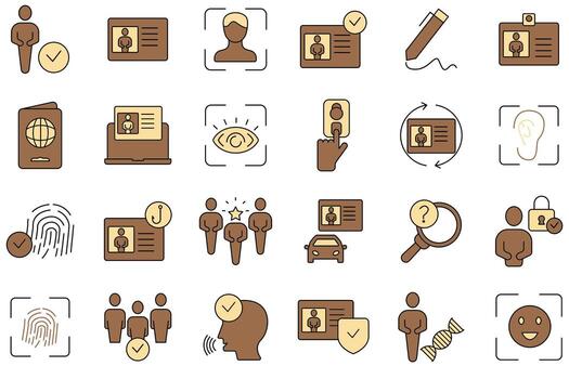 Identity icons . Set of editable stroke icons.Set of Identity vector