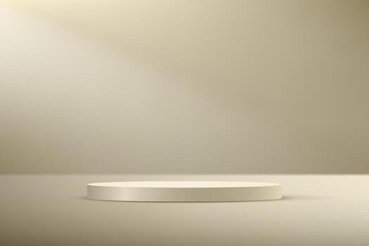 Beige background 3d with podium. Empty room with light effect. Space for selling products on the website. illustration. vector