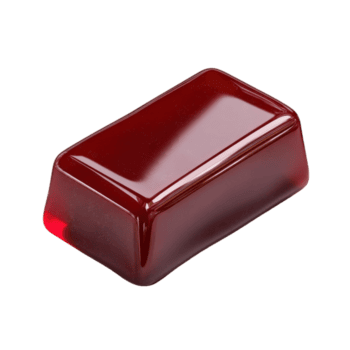 lucido rosso rettangolare caramella con liscio superficie e brillante struttura isolato su trasparenza sfondo png