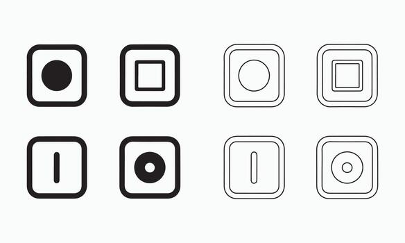 Set of Simple various solid and Line Icons of Light Switch vector