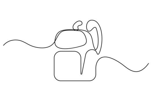 continuo uno línea dibujo de colegio mochila en mínimo contorno estilo para educación y estudiante tema vector