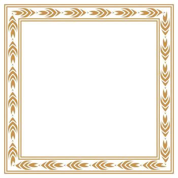 Gold rectangle frame with luxurious golden line border, isolated on transparent background. Elegant decoration template for invitations, postcards, and design mockups art vector