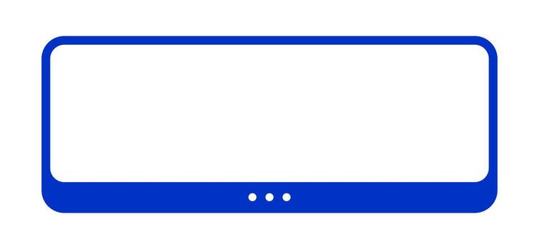 Rounded Corner Blue Web Frame for UI Mockup. Flat Design Browser Frame with Blue Accents vector