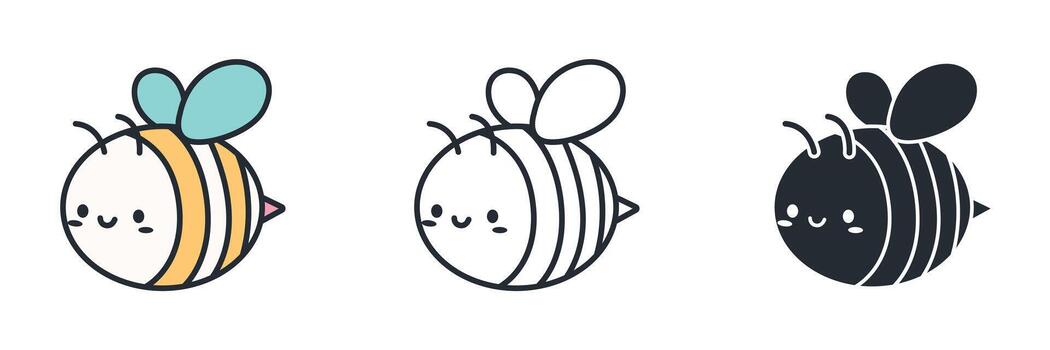 A honeybee icon symbolizing pollination, biodiversity, and the importance of protecting pollinators for a healthy ecosystem. vector