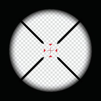 sniper scope crosshairs view. sniper sight with measurement marks. sniper scope template. rifle optical sight. vector