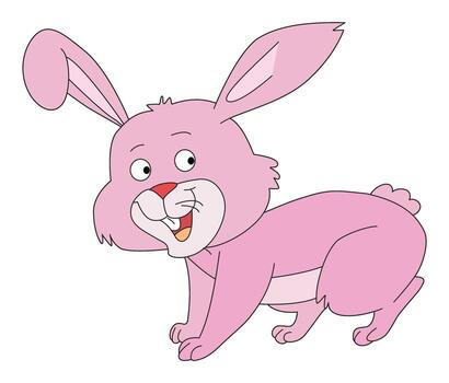 The rabbit is running smiling vector