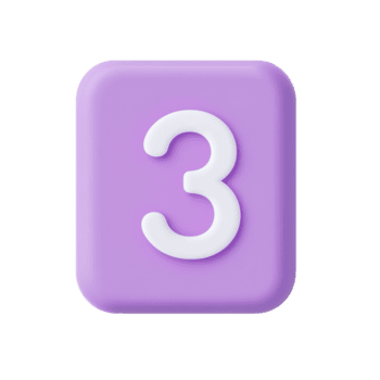 Digit Three, A simple render of the number three in against a purple background png