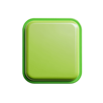 A minimalistic square with rounded corners rendered in a soft light green hue outlined by a slightly darker shade of green against transparency png