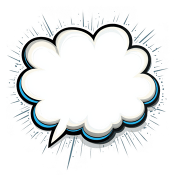 classico comico stile discorso bolla con arrotondato forma e dinamico scoppiare effetto, Perfetto per aggiungendo testo nel grafico disegni png