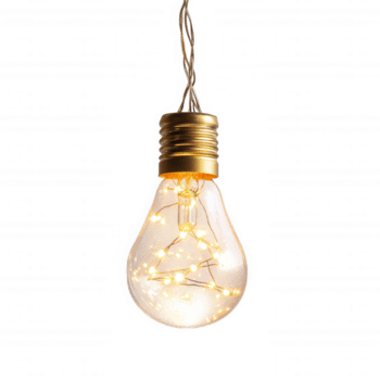 delicaat LED lamp met klein fee lichten binnen, creëren warm en betoverend gloed. perfect voor toevoegen magisch tintje naar ieder ruimte png