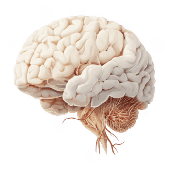 detalhado ilustração do humano cérebro exibindo Está intrincado estrutura e características. imagem luzes dobras e ranhuras do cérebro, enfatizando Está complexidade e importância dentro nervoso sistema png