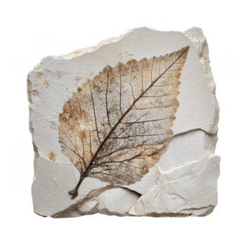 fossilizzato foglia incorporato nel roccia lastra, in mostra intricato dettagli di foglia vene e struttura. Questo geologica campione punti salienti bellezza di natura storia e processi di fossilizzazione png