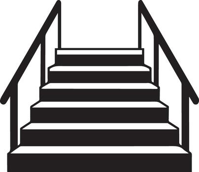 Clean Staircase Silhouette for Web and App Design vector
