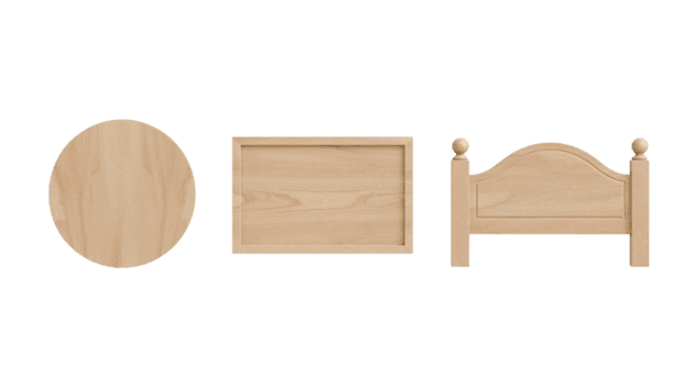 composition de divers en bois objets sur un isolé transparent paramètre, mettant en valeur textures et png