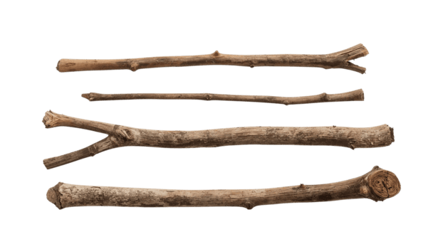 aislado formación de resistido árbol ramas acostado horizontalmente en un transparente superficie, Listo para png