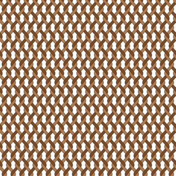 Brown with Black Outline Twisted Rope Lattice Pattern on White Background vector