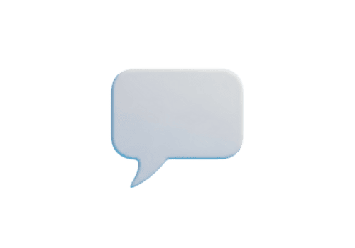 A simple white speech bubble icon with rounded corners and a pointed tail isolated on transparent background png