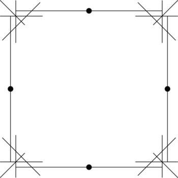 Graphic design crop marks and alignment frame with corner registration indicators vector