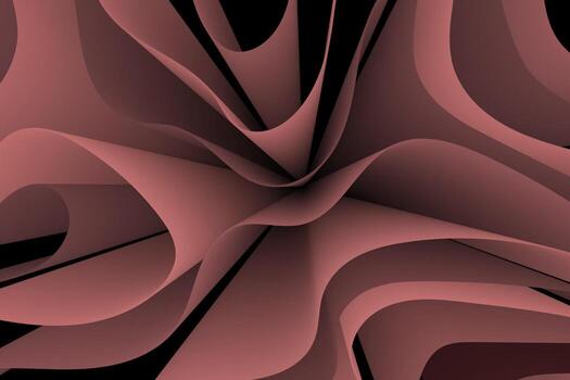 3D rendering of abstract colored fabric wallpaper floating on a dark surface vector