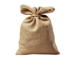 arpillera saco atado a arriba, Perfecto para almacenamiento o decoración. sus rústico textura agrega encanto a ninguna ajuste. ideal para artesanía o como regalo bolso png