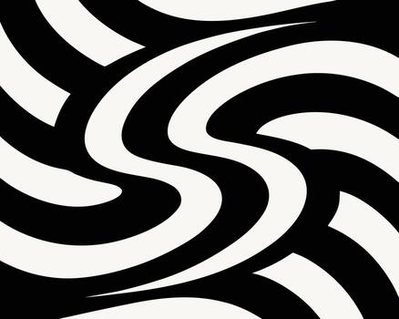 Abstract swirling lines in black and white creating a dynamic and eye-catching optical illusion vector